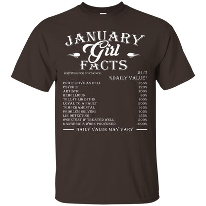 January Girl Facts Facts T-shirt Dark Chocolate