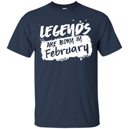 February Birthday Shirt Legends Are Born In February Navy