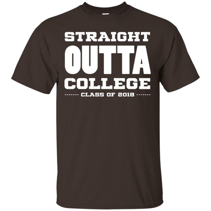 Straight Outta College Class Of 2018 Graduation Shirt Dark Chocolate