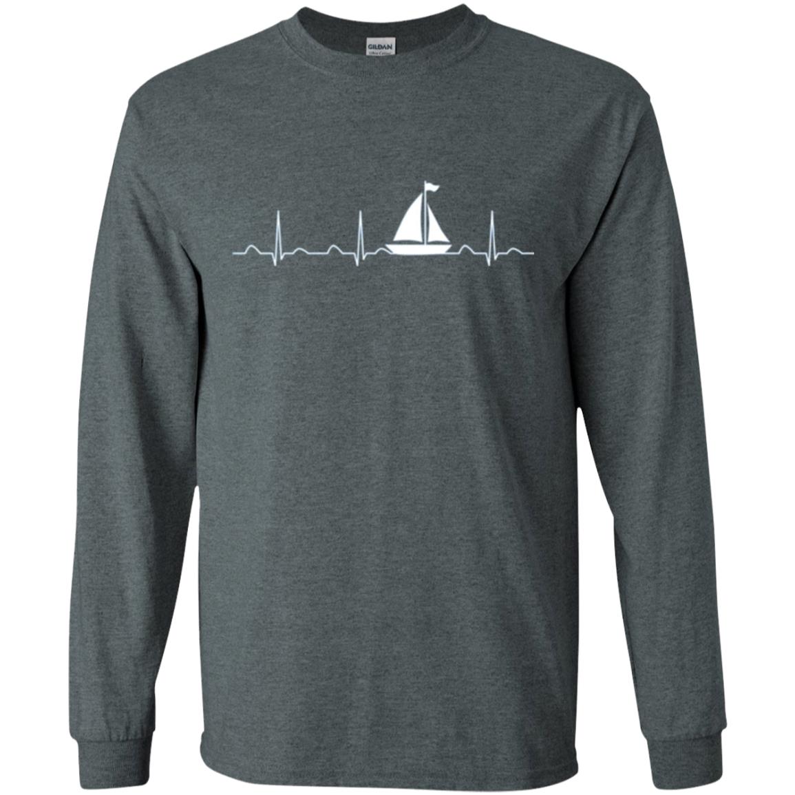 Boating Sailor T-shirt Heartbeat Dark Heather