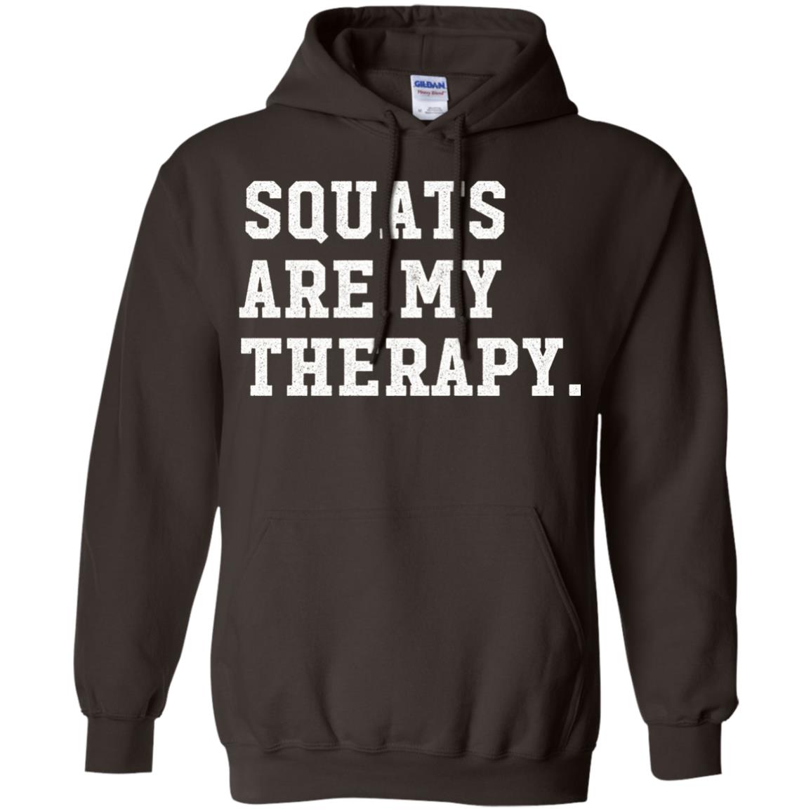 Funny Gym Workout T-shirt Squats Are My Therapy Dark Chocolate