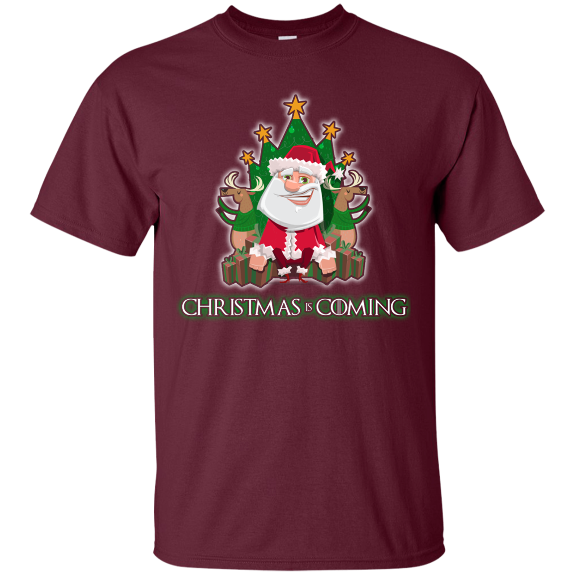 Christmas Is Coming T-shirt Maroon
