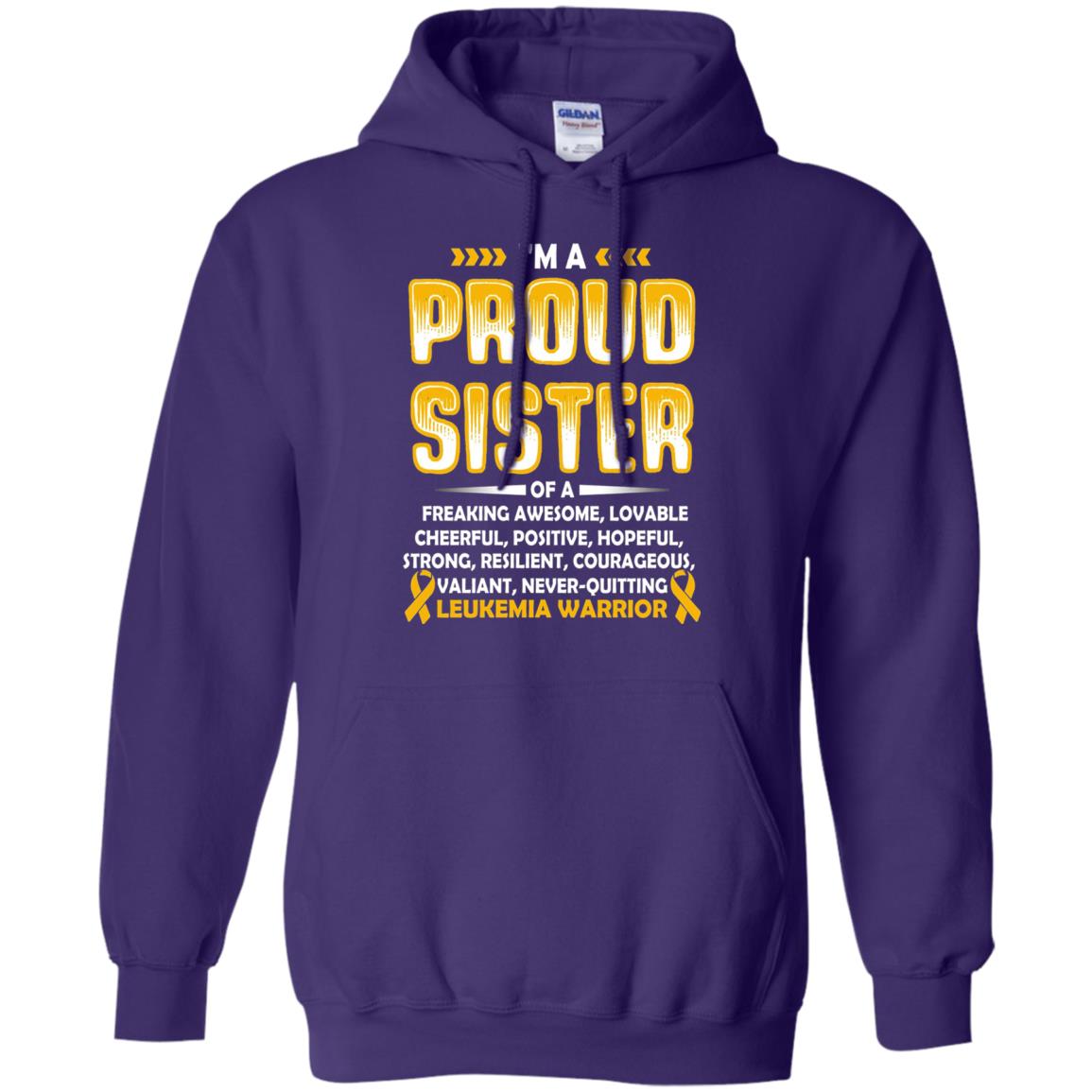 Leukemia Warrior Cancer T-shirt I_m A Proud Sister Of Leukemia Warrior Purple