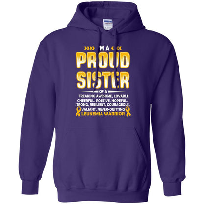 Leukemia Warrior Cancer T-shirt I_m A Proud Sister Of Leukemia Warrior Purple