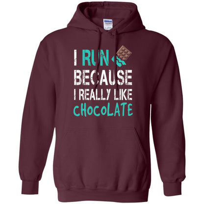 Runner T-shirt I Run Because I Really Like Chocolate Maroon