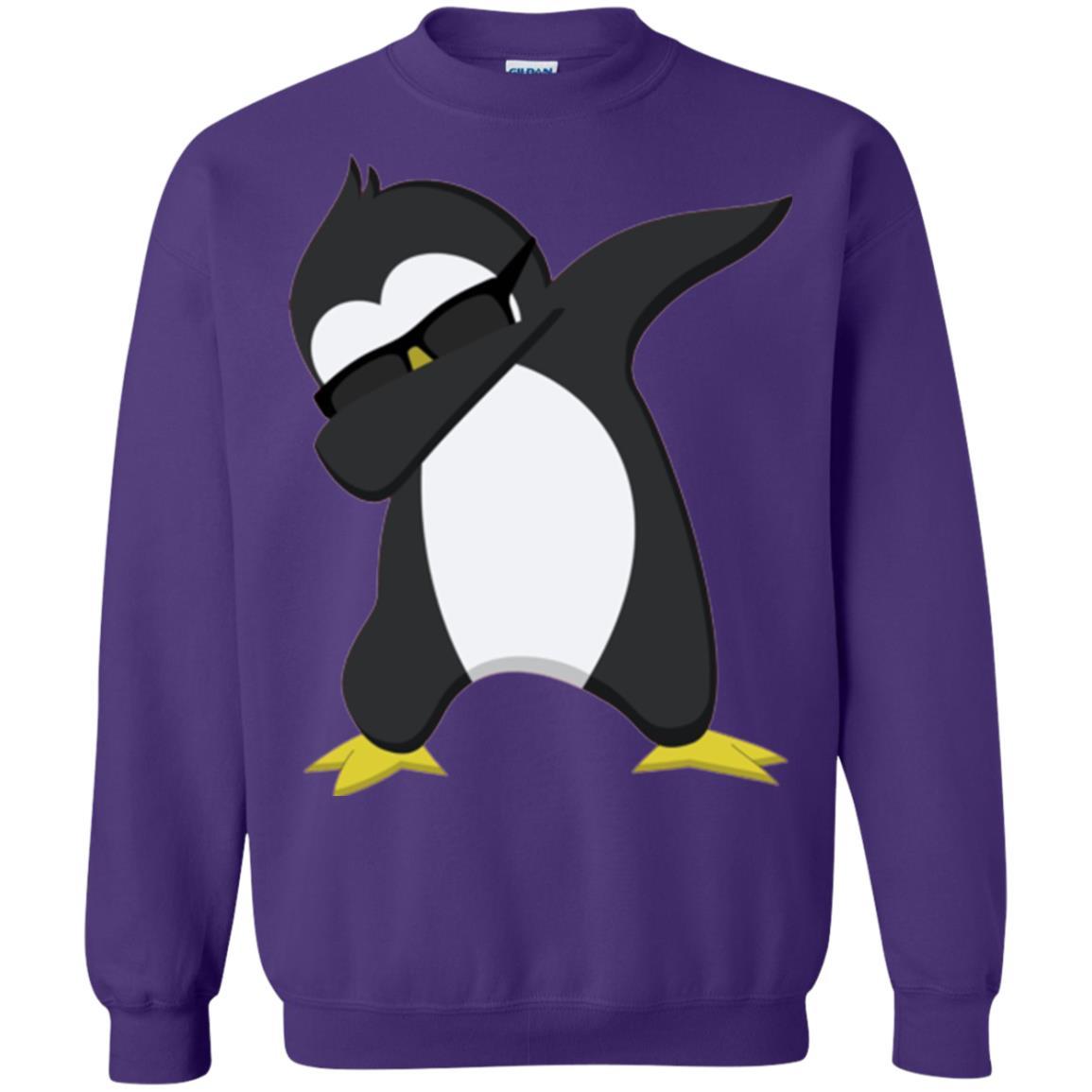 Christmas T-shirt Dabbing Penguin T-shirt Purple