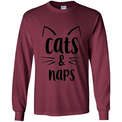 Cats And Naps Lovers T-shirt Maroon