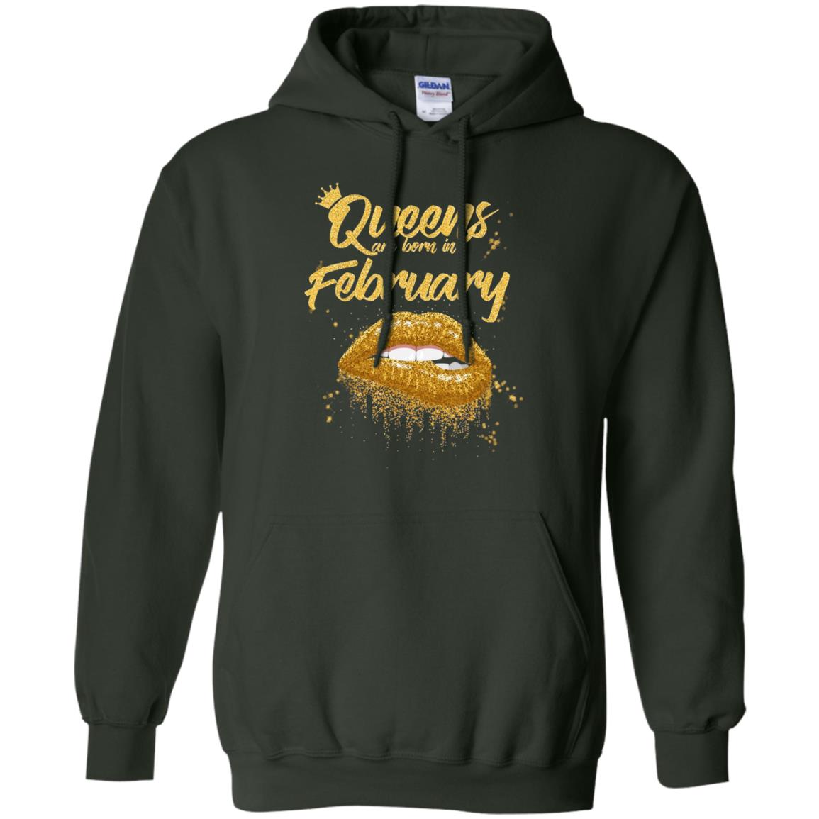 Black Women T-shirt Queens Are Born In February Birthday Forest Green