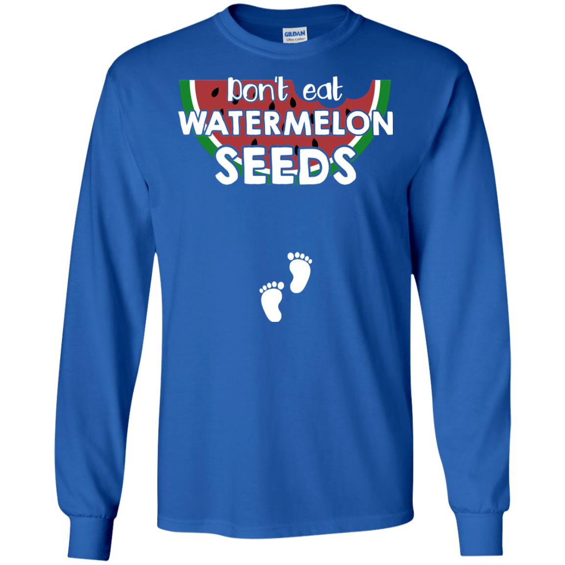 Don_t Eat Watermelon Seeds Pregnancy Announcement Shirt Royal