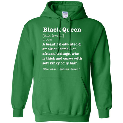 African Pride Melanin Educated T-shirt Black Queen Definition Irish Green