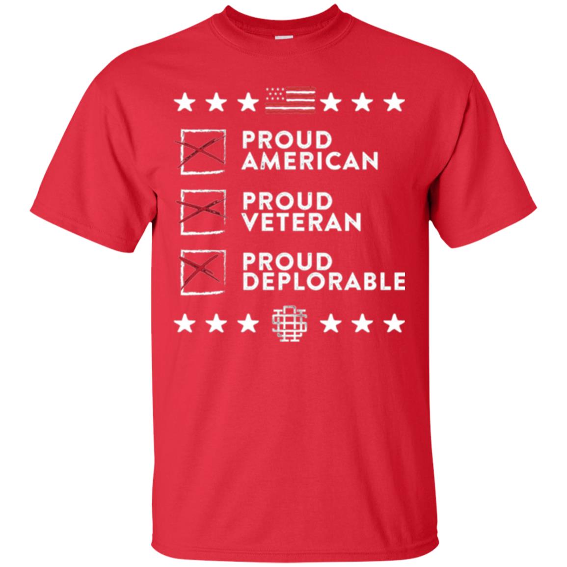 American T-shirt Proud American, Proud Veteran, Proud Deplorable Red