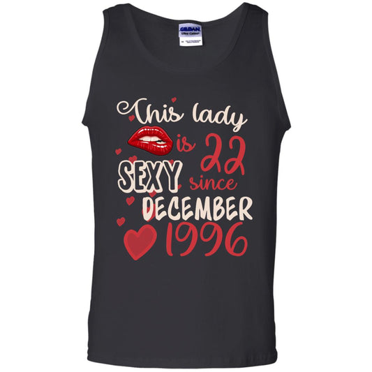 This Lady Is 22 Sexy Since December 1996 22nd Birthday Shirt For December Womens Black