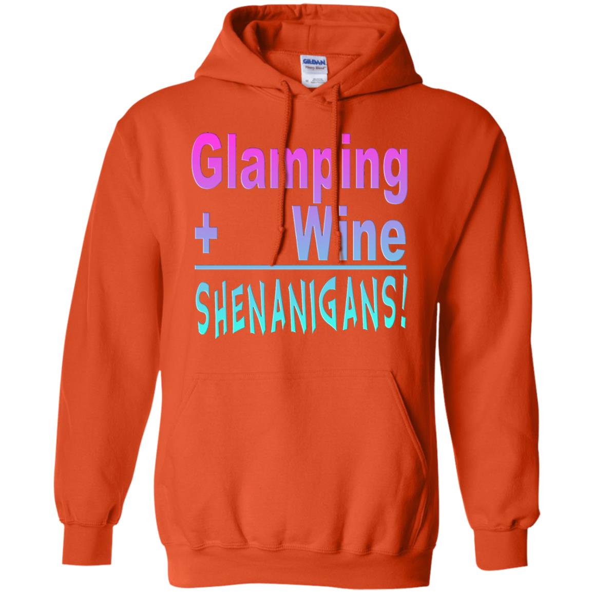 Glamping Drink Wine Shenanigans Funny Happy Glamper T-shirt Orange