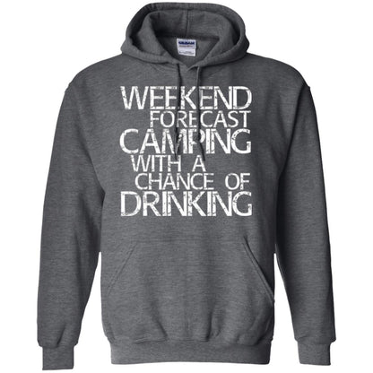 Wine Lovers T-shirt Weekend Forecast Camping Dark Heather