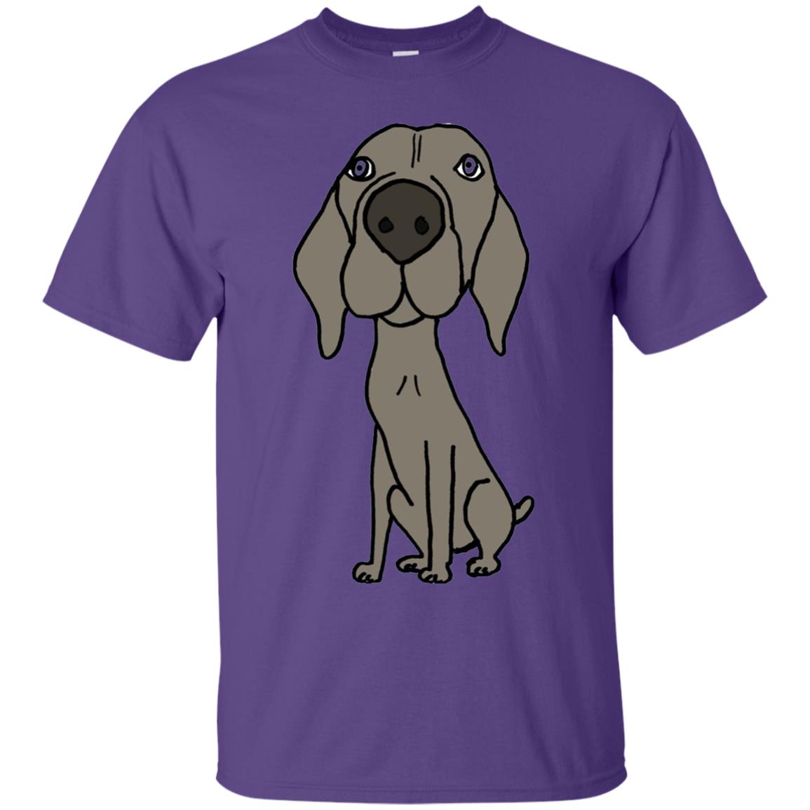 Smiletodaytees Funny Weimaraner Dog Cartoon T-shirt Purple