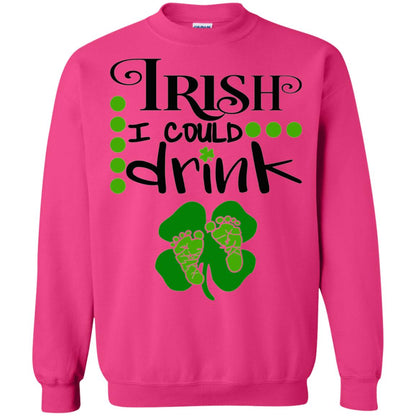 Baby Irish I Could Drink Pregnancy St Patrick_s Day T-shirt Heliconia