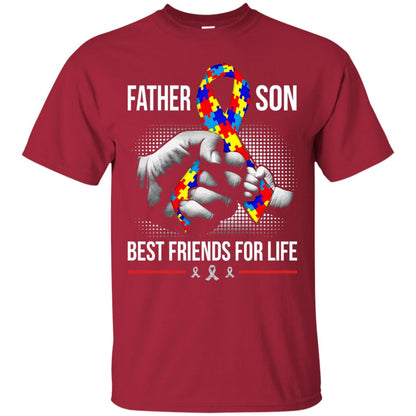 Father And Son Best Friends For Life Autism Awareness T-shirt Cardinal