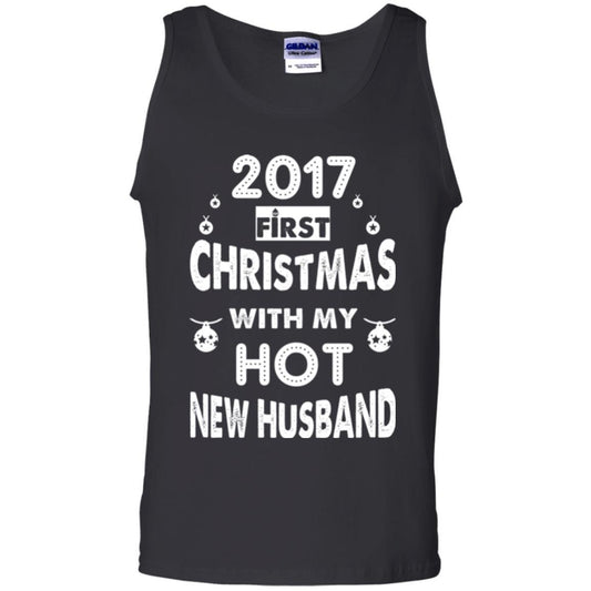 Wife T-shirt 2017 Frist Christmas With My Hot New Husband Black