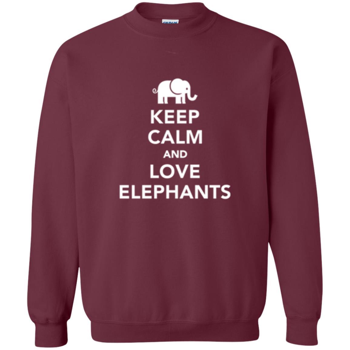 Elephant Lover T-shirt Keep Calm And Love Elephants T-shirt Maroon
