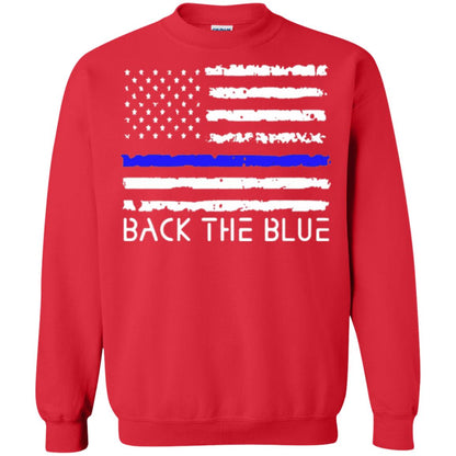 Thin Blue Line T-shirt Back The Blue Red