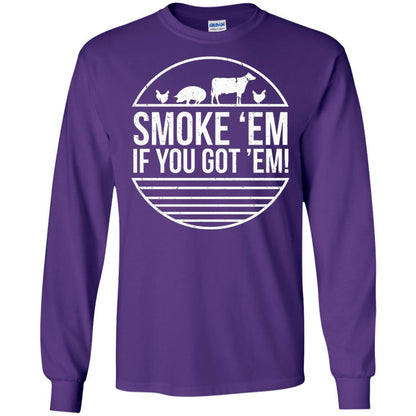 Bbq T-shirt Smoke 'em If You Got 'em Purple