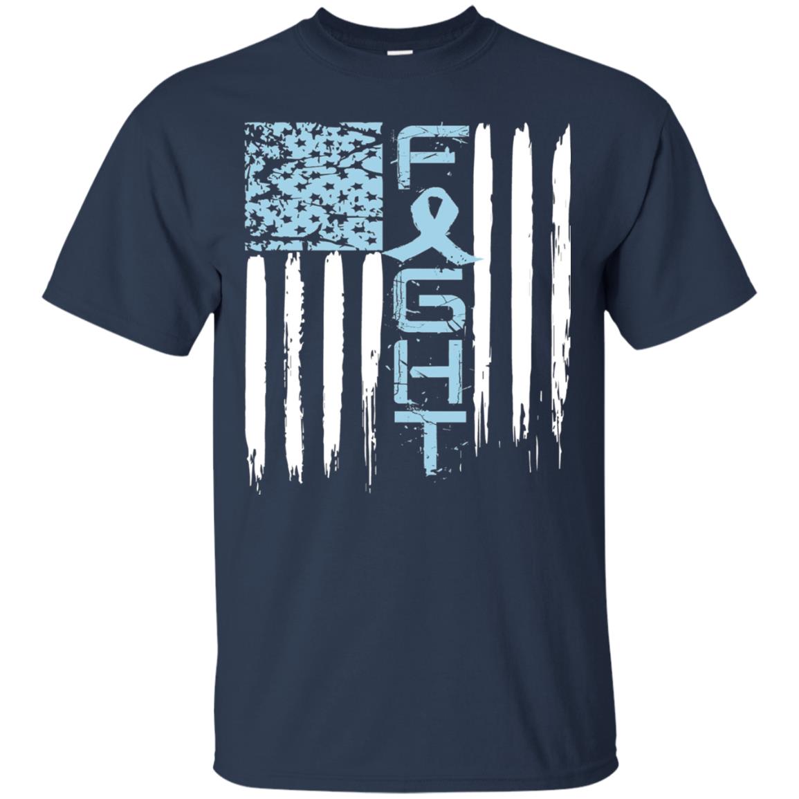Fight Hope Prostate Cancer Awareness Cancer T-shirt Navy