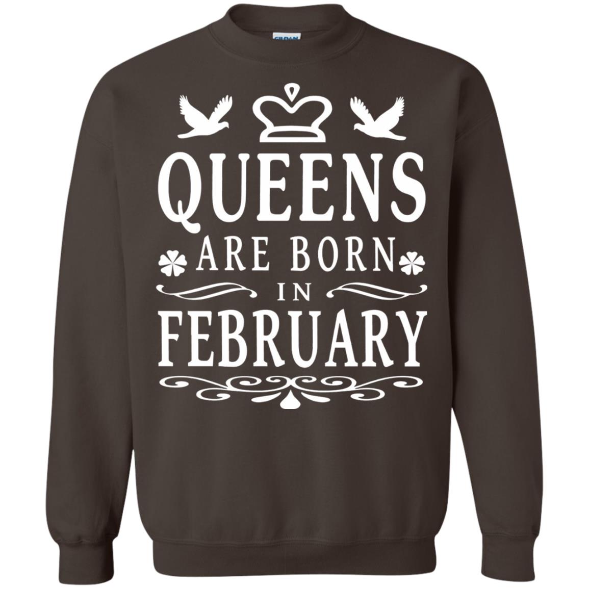 Birthday T-shirt Queens Are Born In February Dark Chocolate