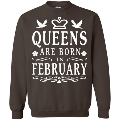 Birthday T-shirt Queens Are Born In February Dark Chocolate
