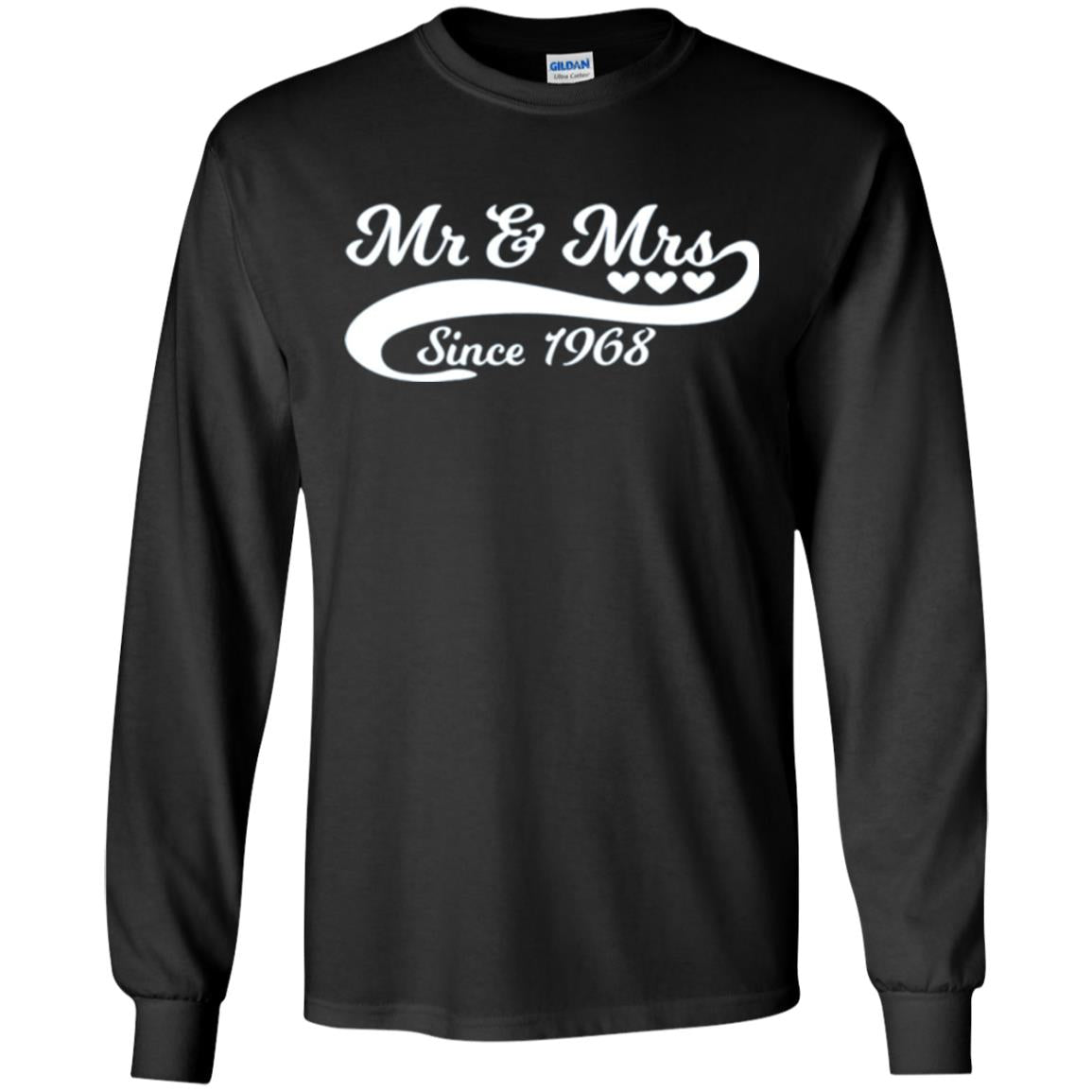 Mr And Mrs Since 1968 50th Wedding Anniversary T-shirt Black