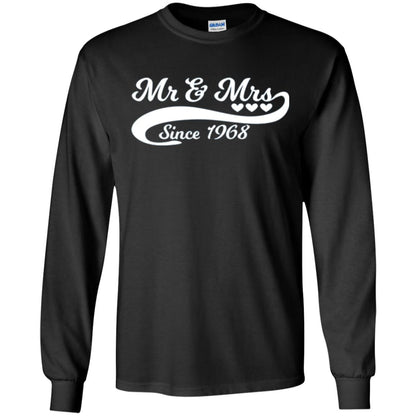 Mr And Mrs Since 1968 50th Wedding Anniversary T-shirt Black