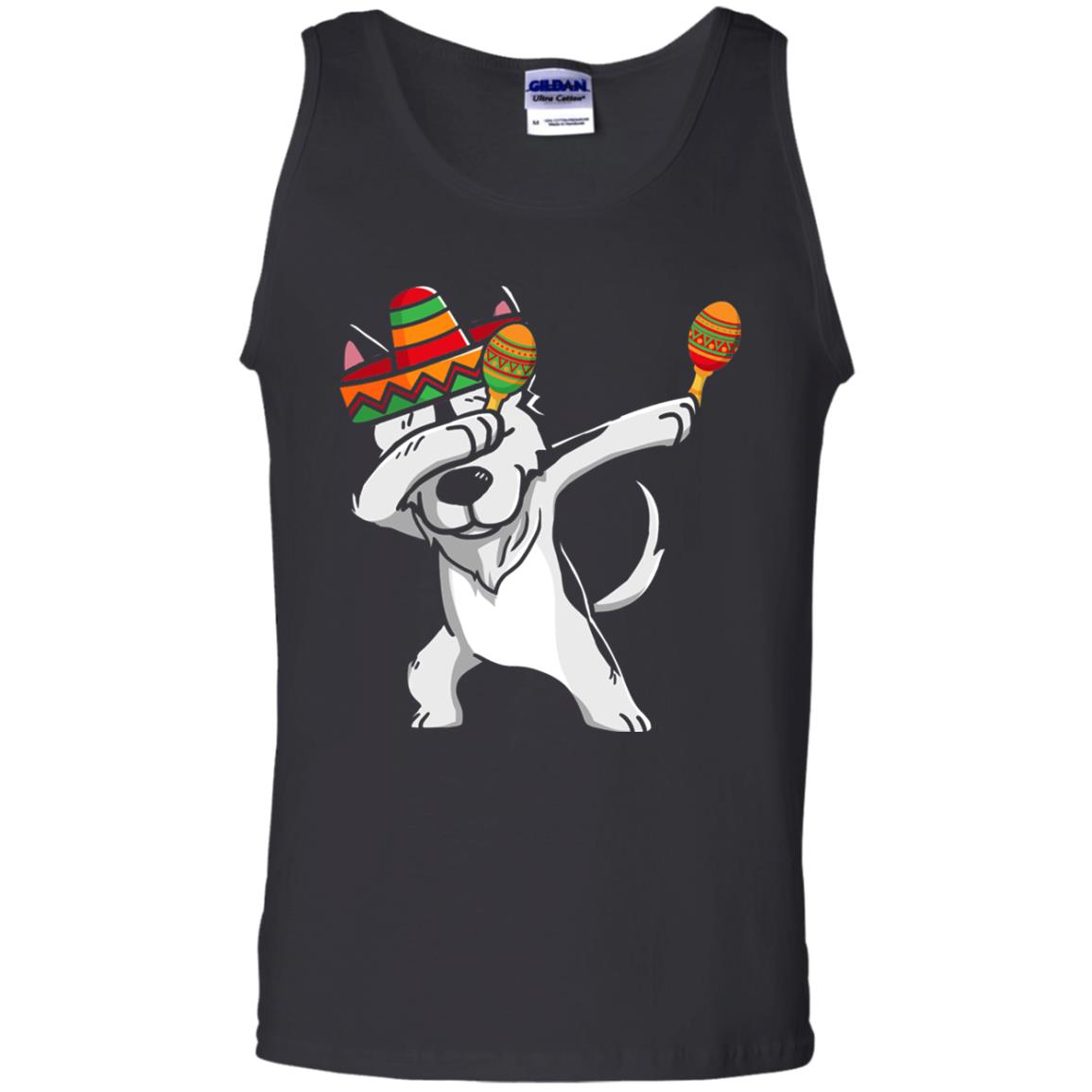 Dabbing Husky Funny Cinco De Mayo T-shirt Black