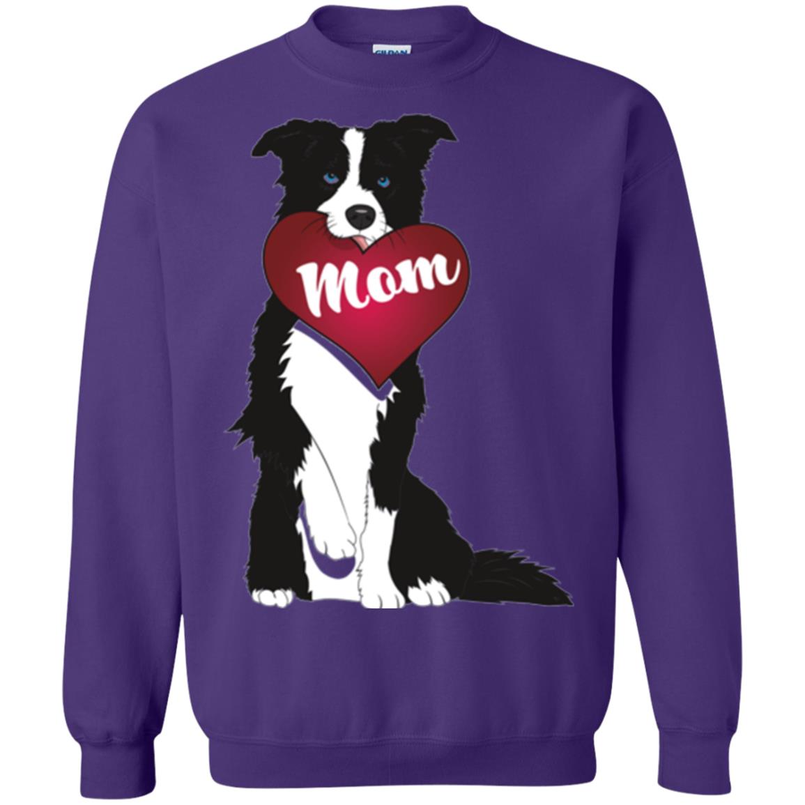 Dog Lover T-sshirt Border Collie Fetching Valentine Heart Purple
