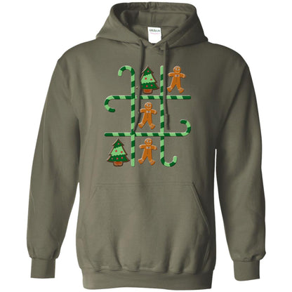 Christmas T-shirt Tic Tac Toe Board Game Military Green
