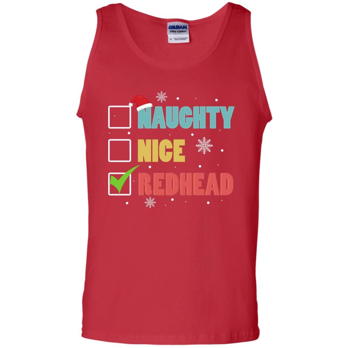 Nice Naughty Redhead X-mas List Gift Shirt Red