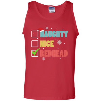 Nice Naughty Redhead X-mas List Gift Shirt Red