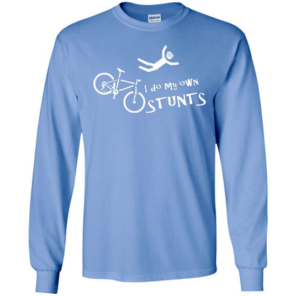 Biker T-shirt I Do My Own Stunts Carolina Blue