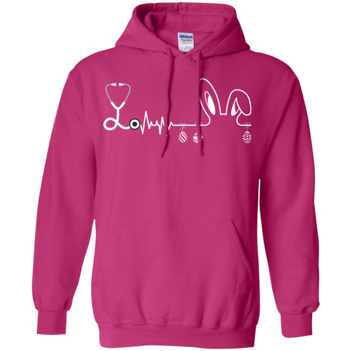 Easter Bunny Nurse Heartbeat T-shirt For Nursing Lover Heliconia