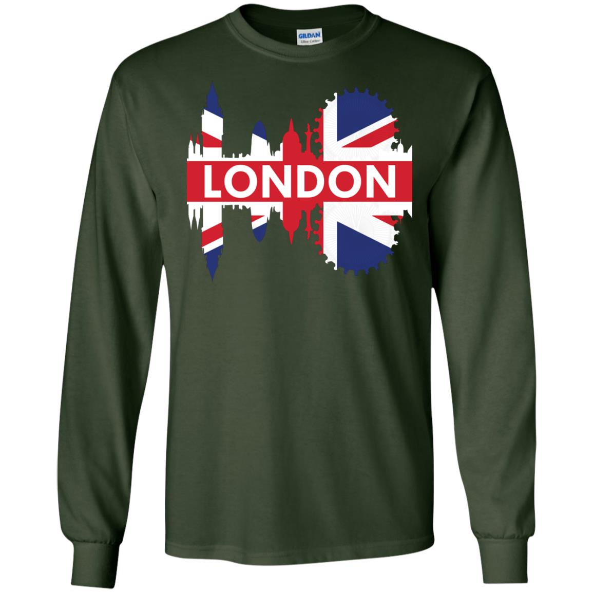 Flag Of United Kingdom London Gift Shirt For Britain Forest Green