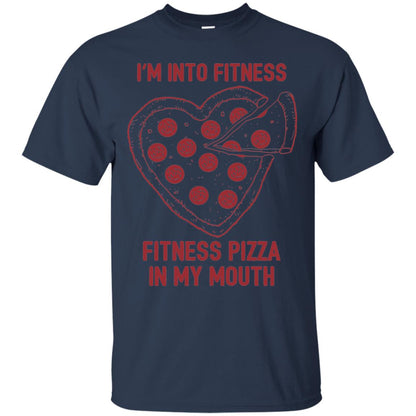 Pizza Lover T-shirt Fitness Pizza In My Mouth Navy
