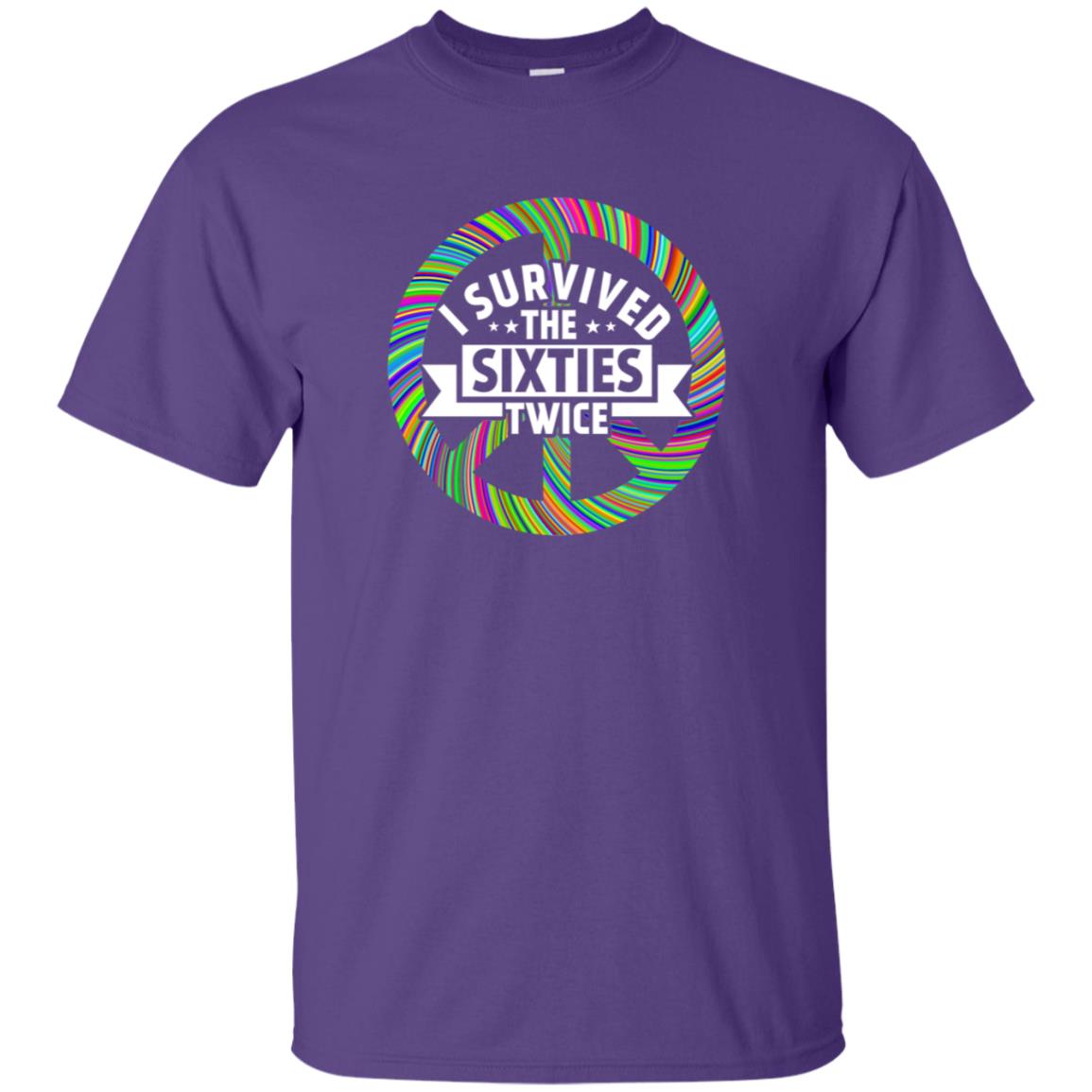 I Survived The Sixties Twice Peace Symbol Birthday Gift Shirt Purple