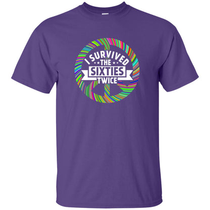 I Survived The Sixties Twice Peace Symbol Birthday Gift Shirt Purple