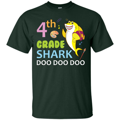 4th Grade Shark Doo Doo Doo Back To School T-shirt Forest
