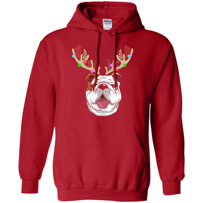 Dog Lovers T-shirt Funny Bulldogs With Antlers Red