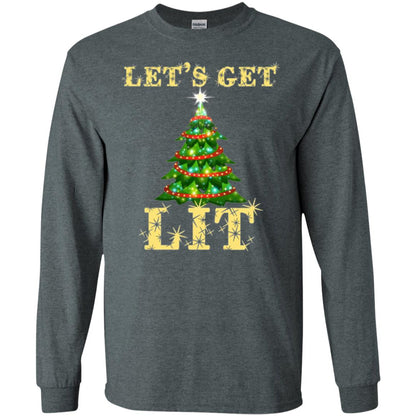 Christmas T-shirt Let_s Get Lit Dark Heather
