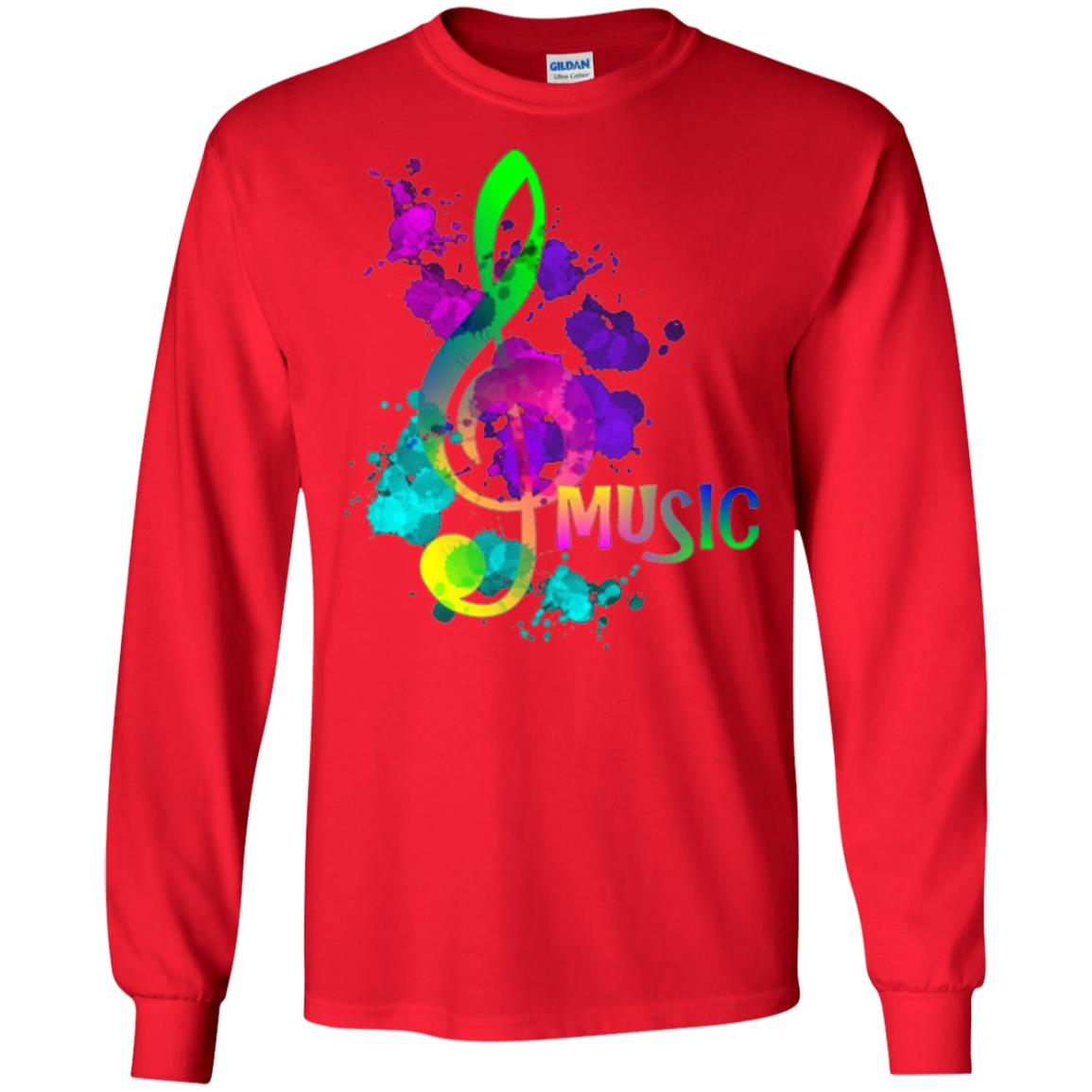 Funky Colorful Music Treble Clef Musican T-shirt Red