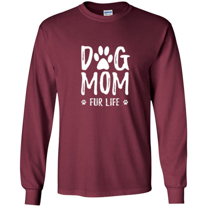 Dog Lover T-shirt Dog Mom Fur Life T-shirt Maroon
