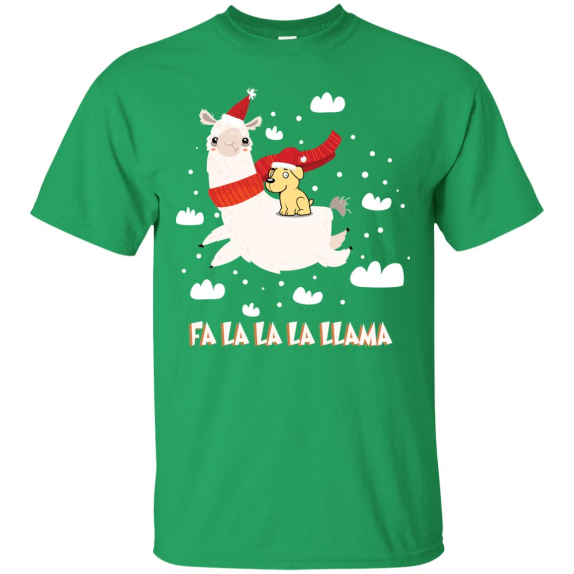 Fa La La La Llama With Labrador X-mas Gift Shirt Irish Green