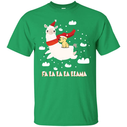 Fa La La La Llama With Labrador X-mas Gift Shirt Irish Green