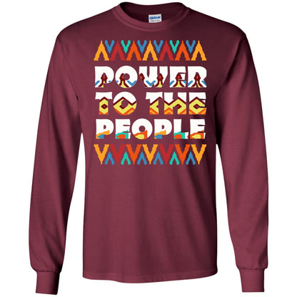 African American T-shirt Power To The People Maroon