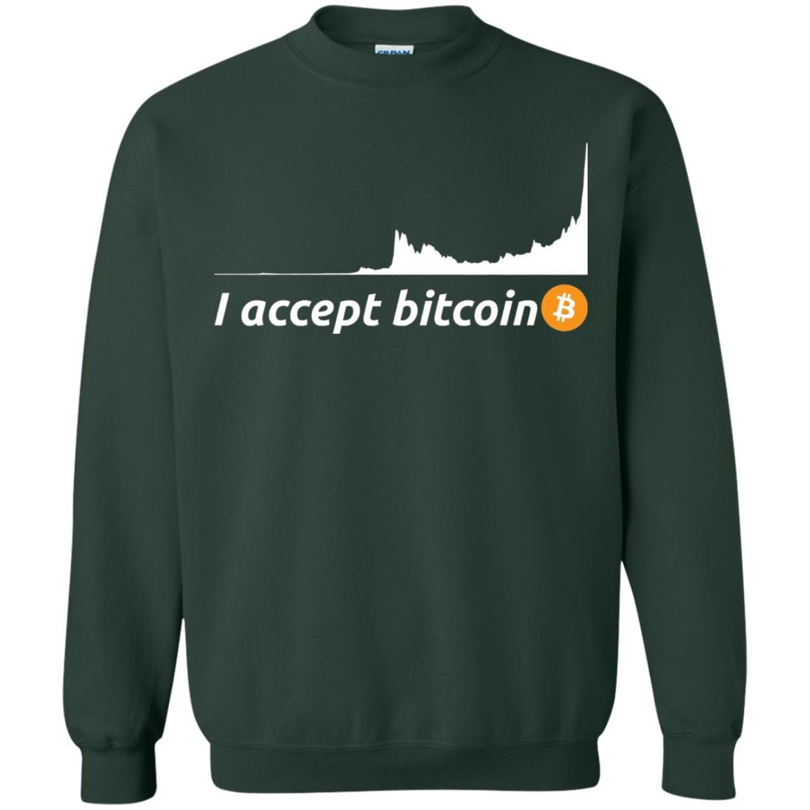 Cryptocurrency T-shirt I Accept Bitcoin Forest Green